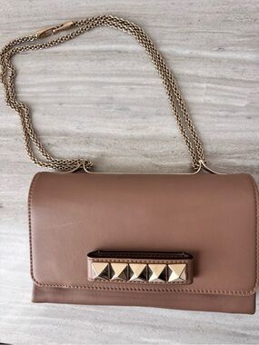 Valentino Taupe Leather Crossbody Bag